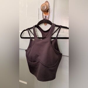 ALO Yoga Black Ribbed Strappy Sports Bra Tank